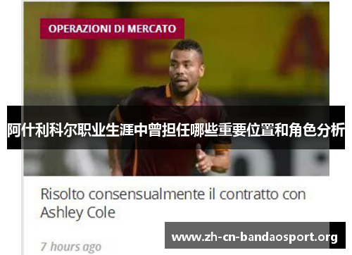 阿什利科尔职业生涯中曾担任哪些重要位置和角色分析